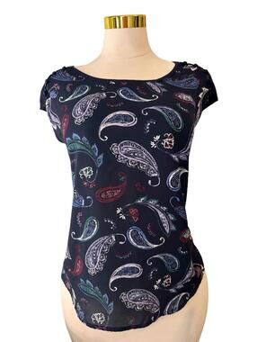 Reitmans Relaxed Fit Paisley Print Blouse Women's M Medium